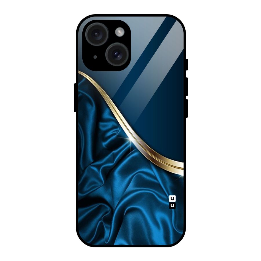 Blue Smooth Flow Glass Back Case for iPhone 15