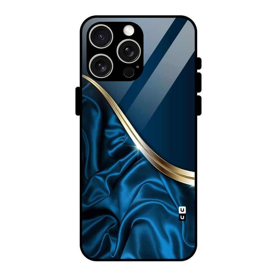 Blue Smooth Flow Glass Back Case for iPhone 15 Pro Max