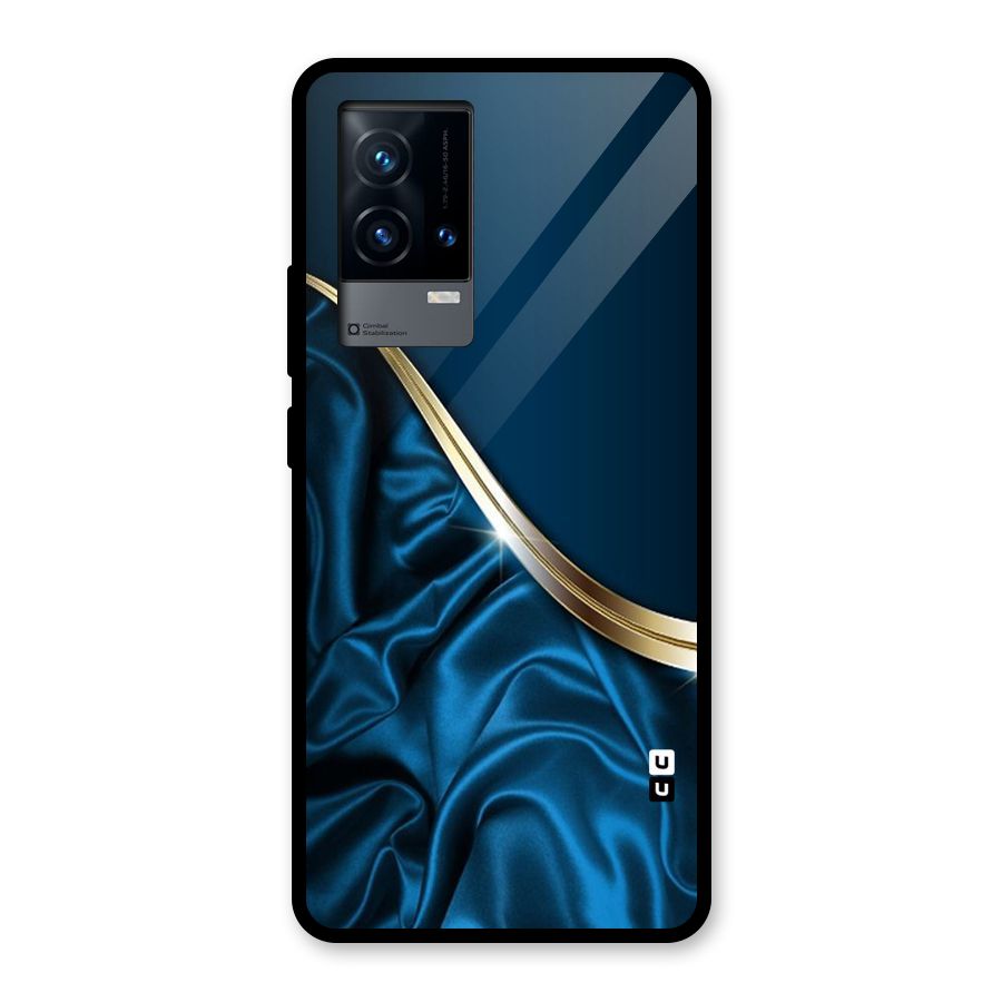 Blue Smooth Flow Glass Back Case for iQOO 9 5G