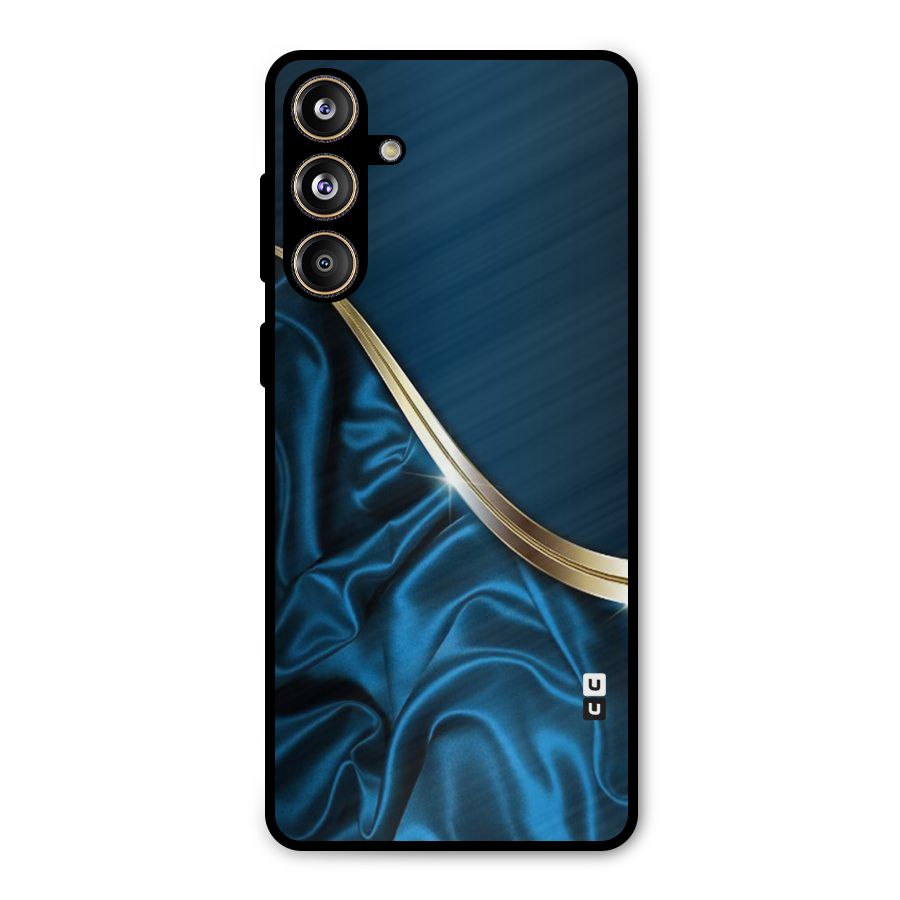 Blue Smooth Flow Metal Back Case for Galaxy F55
