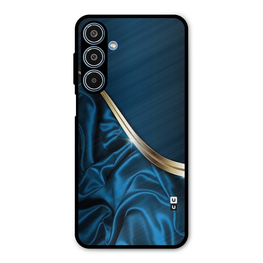 Blue Smooth Flow Metal Back Case for Galaxy M35