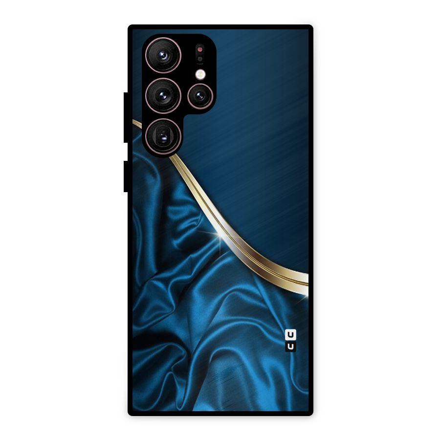 Blue Smooth Flow Metal Back Case for Galaxy S22 Ultra 5G