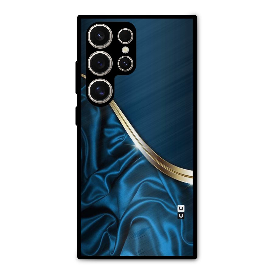 Blue Smooth Flow Metal Back Case for Galaxy S24 Ultra