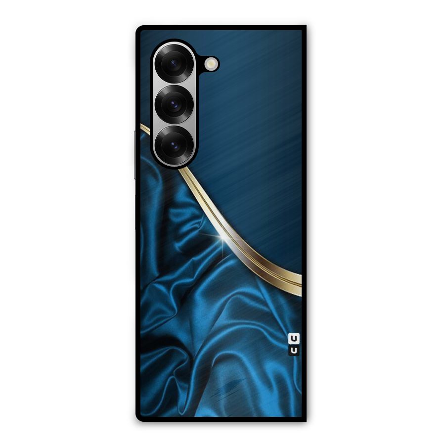 Blue Smooth Flow Metal Back Case for Galaxy Z Fold6