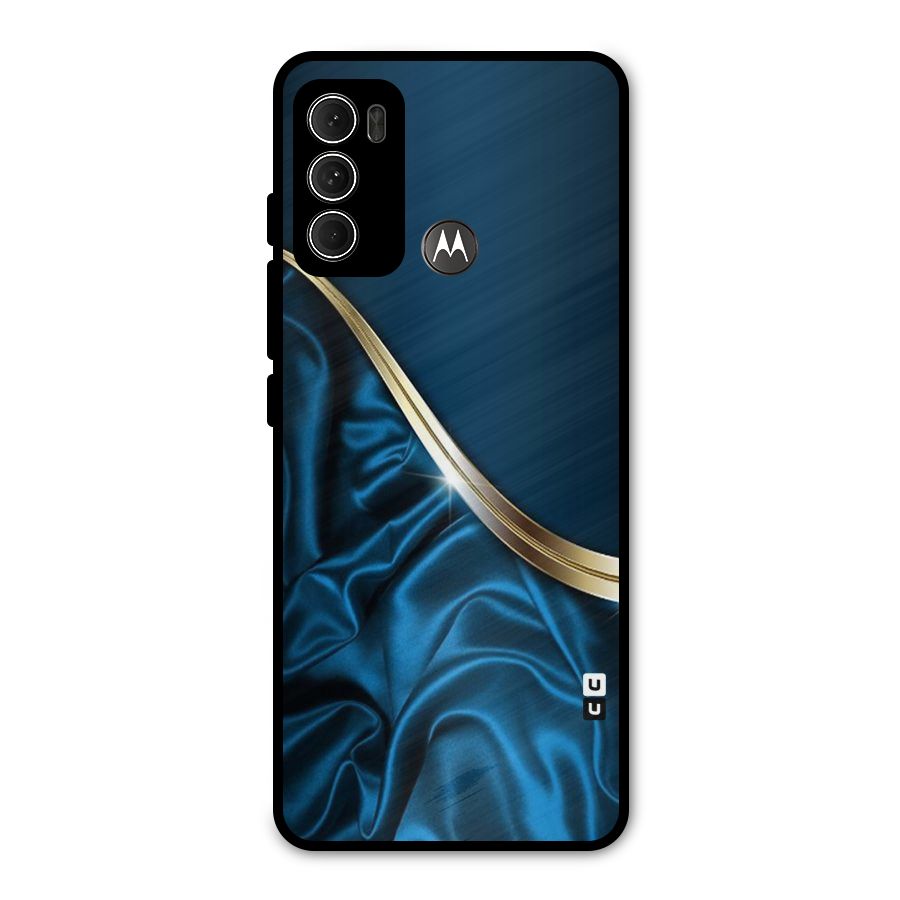 Blue Smooth Flow Metal Back Case for Moto G60