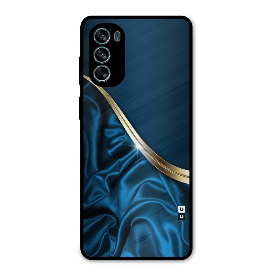 Blue Smooth Flow Metal Back Case for Moto G62