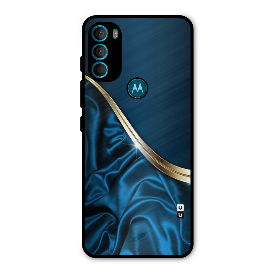 Blue Smooth Flow Metal Back Case for Moto G71 5G