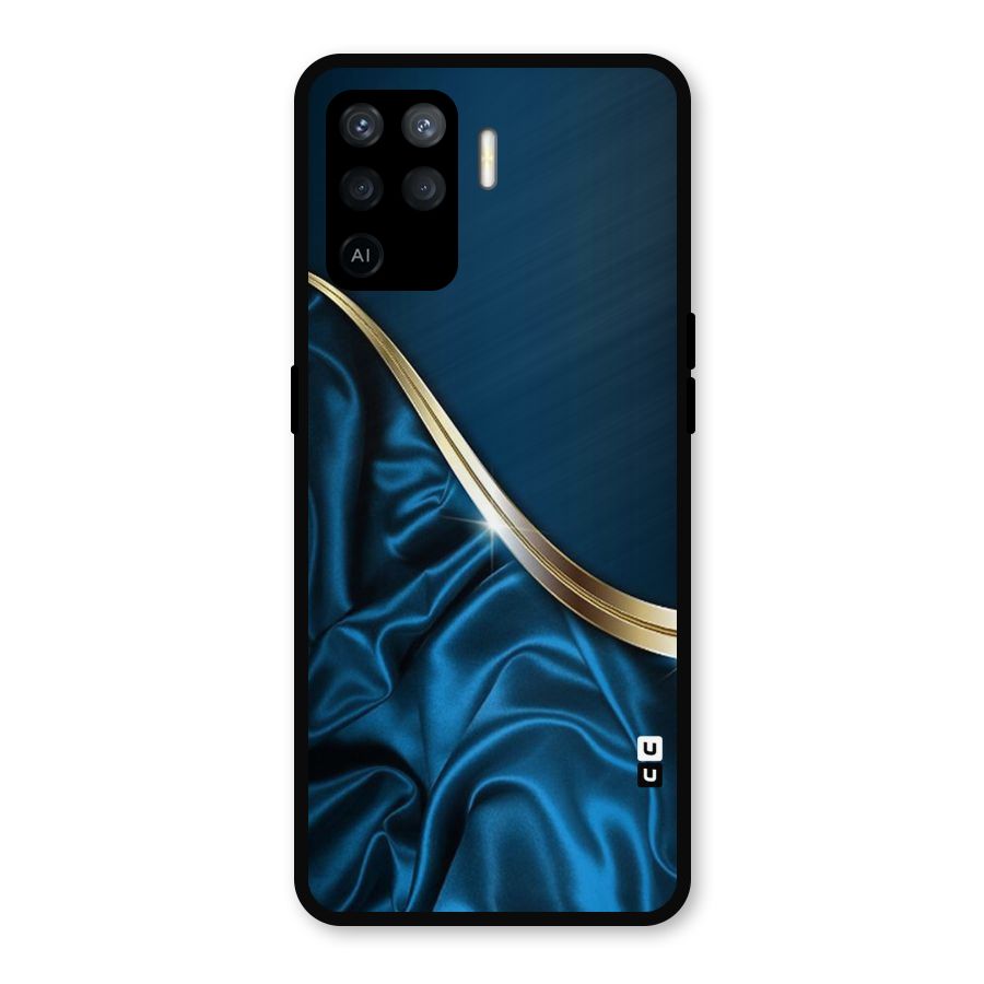 Blue Smooth Flow Metal Back Case for Oppo F19 Pro