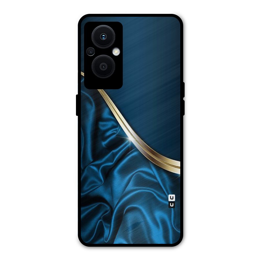 Blue Smooth Flow Metal Back Case for Oppo F21s Pro 5G