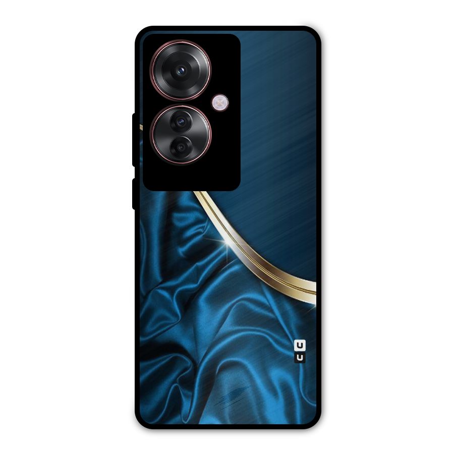 Blue Smooth Flow Metal Back Case for Oppo F25 Pro