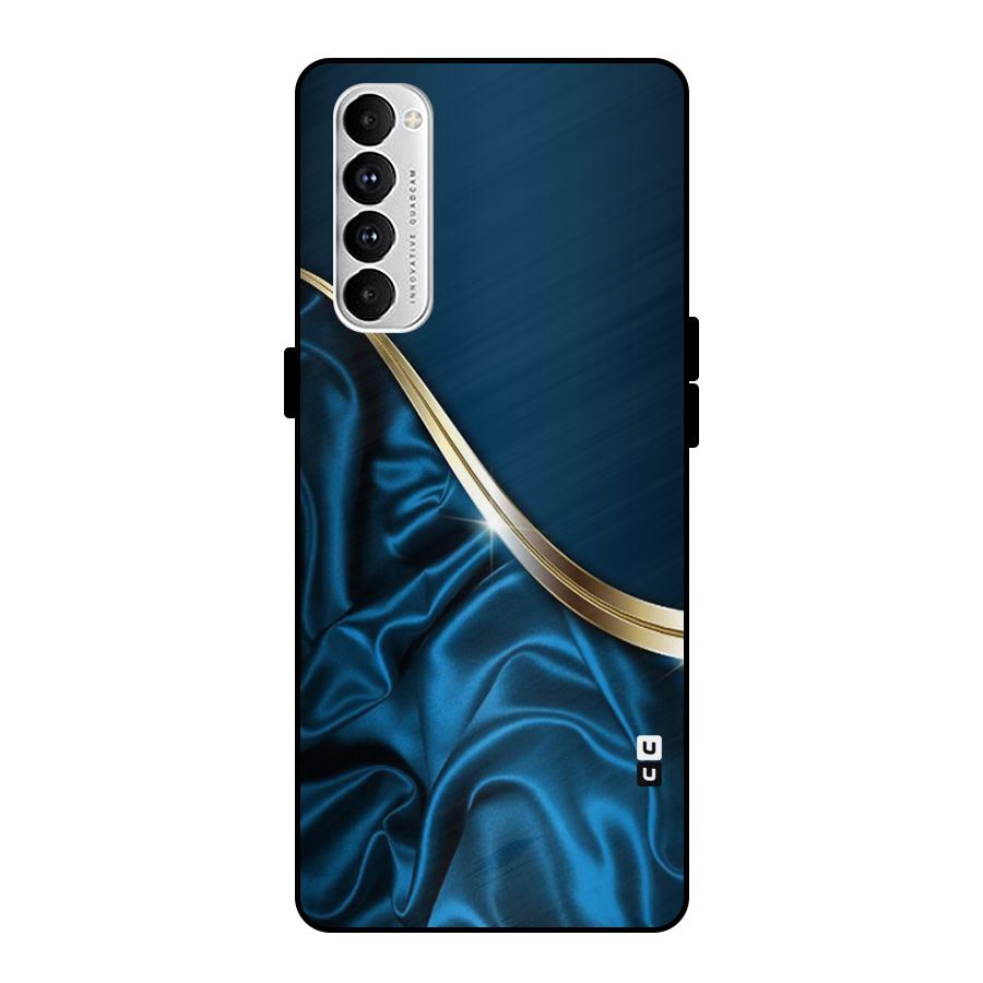 Blue Smooth Flow Metal Back Case for Oppo Reno4 Pro
