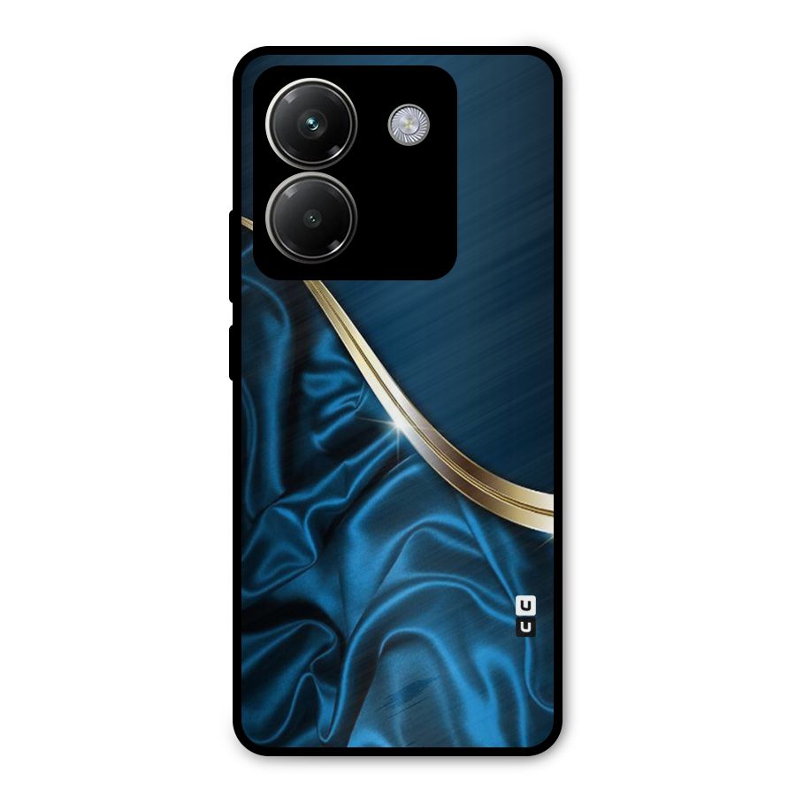 Blue Smooth Flow Metal Back Case for Poco M7 Pro 5G