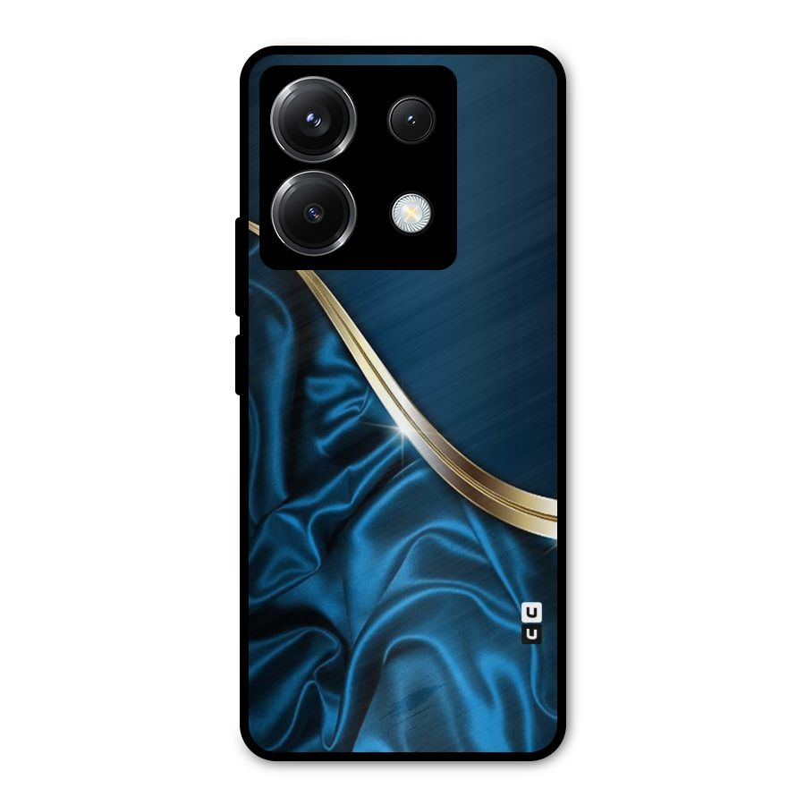 Blue Smooth Flow Metal Back Case for Poco X6