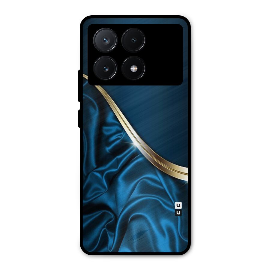 Blue Smooth Flow Metal Back Case for Poco X6 Pro