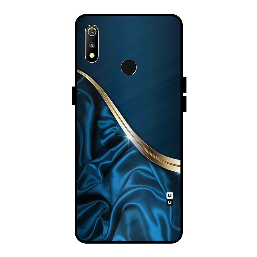 Blue Smooth Flow Metal Back Case for Realme 3i