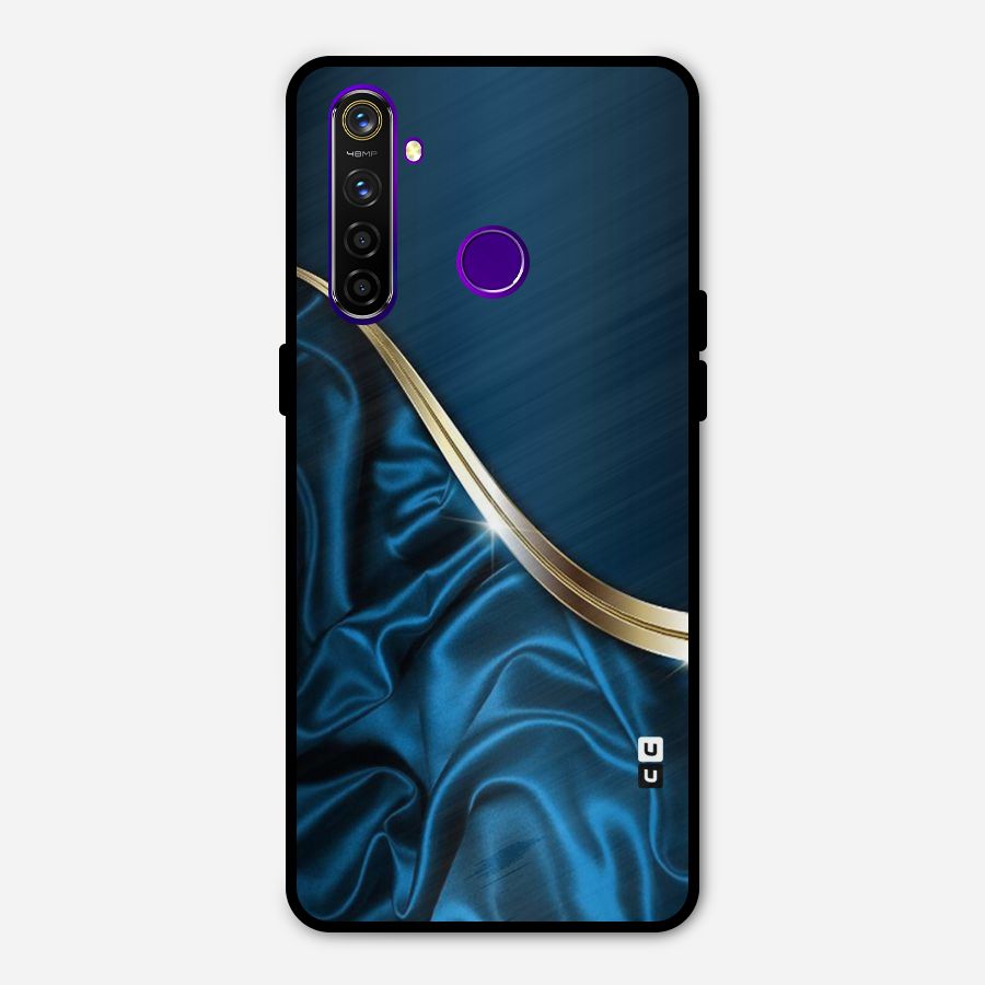 Blue Smooth Flow Metal Back Case for Realme 5 Pro