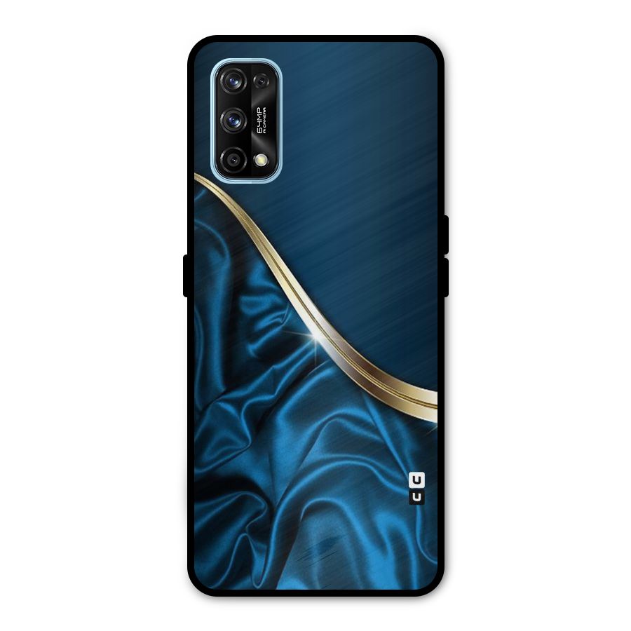 Blue Smooth Flow Metal Back Case for Realme 7 Pro