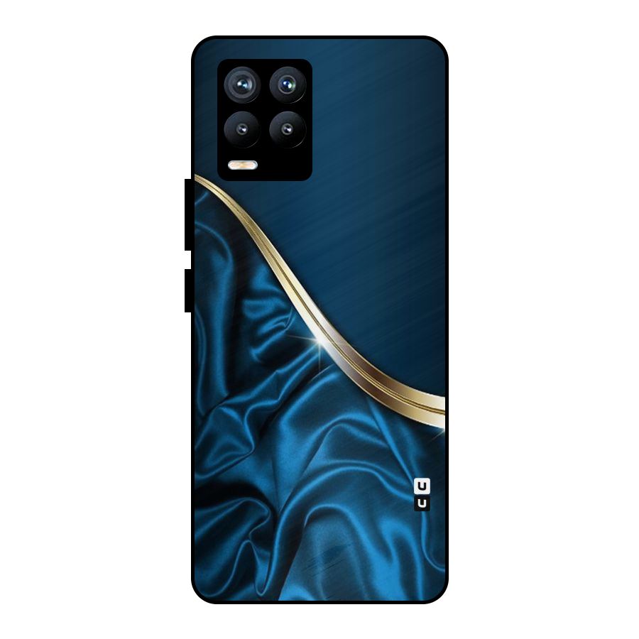 Blue Smooth Flow Metal Back Case for Realme 8 Pro