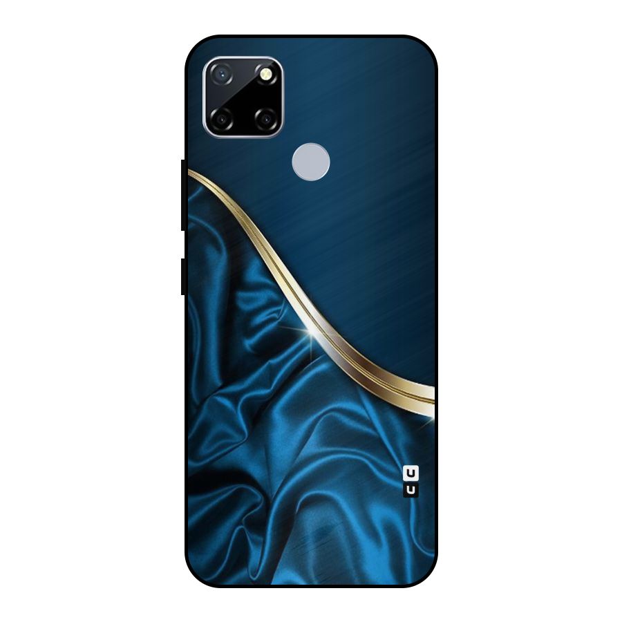 Blue Smooth Flow Metal Back Case for Realme Narzo 30A