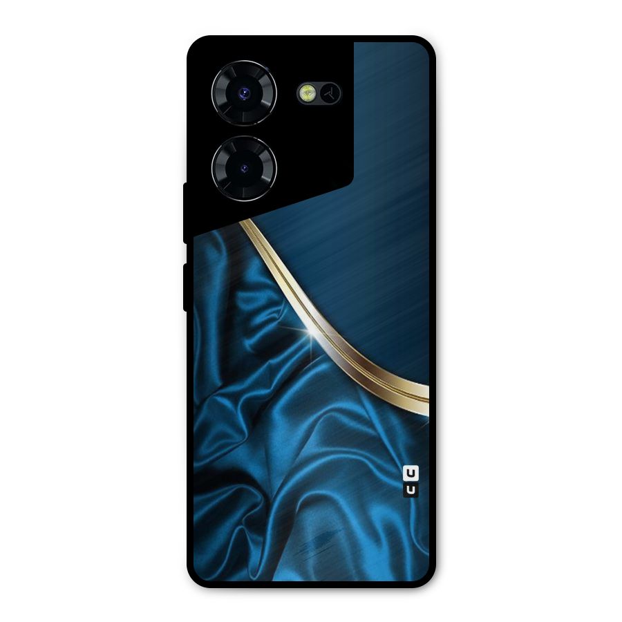 Blue Smooth Flow Metal Back Case for Tecno Pova 5 Pro 5G