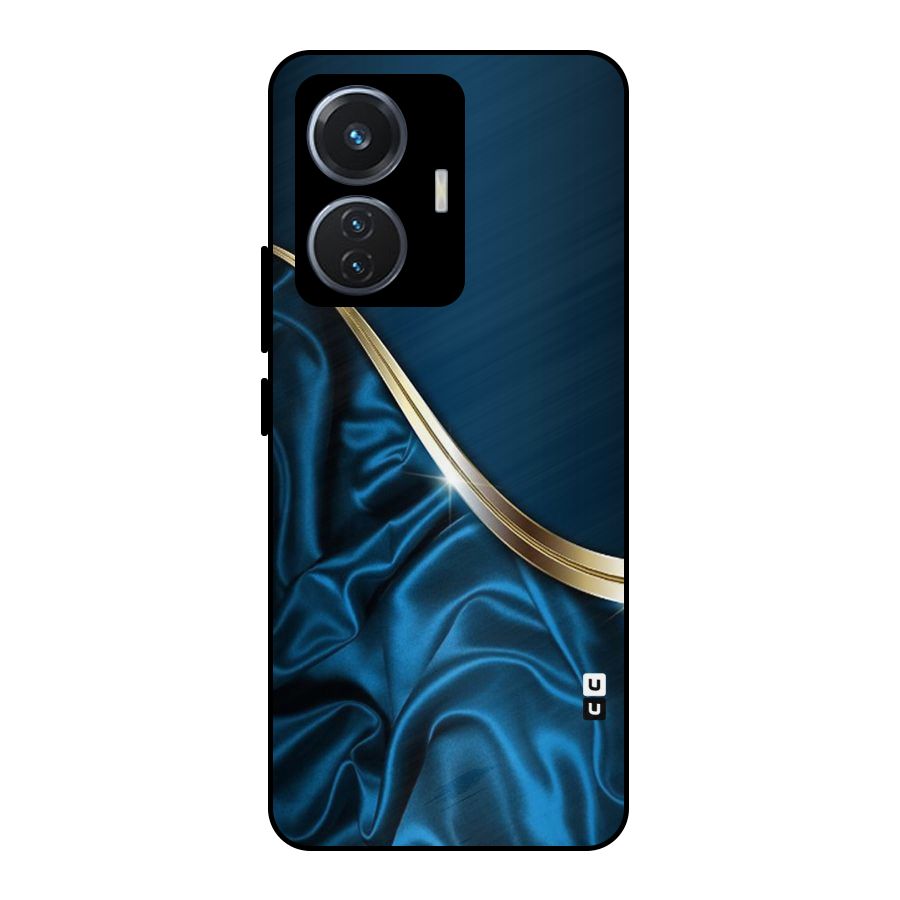 Blue Smooth Flow Metal Back Case for Vivo T1 44W