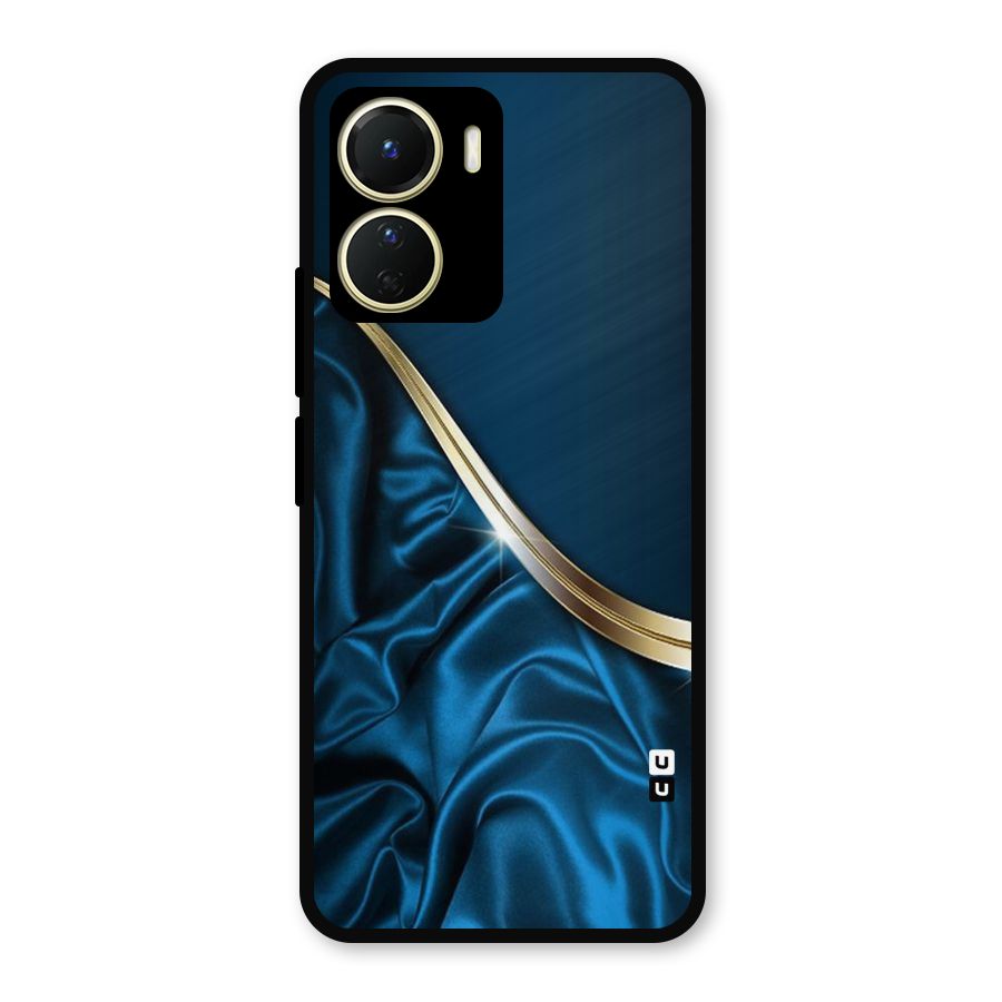 Blue Smooth Flow Metal Back Case for Vivo T2x