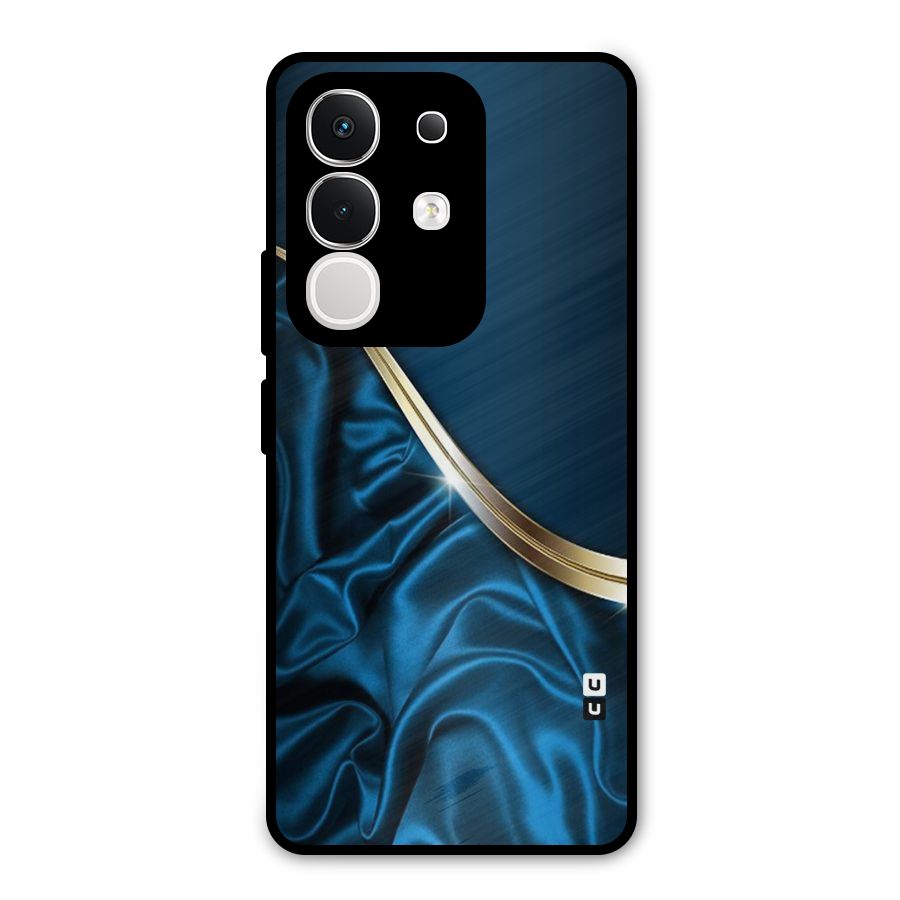 Blue Smooth Flow Metal Back Case for Vivo T4x