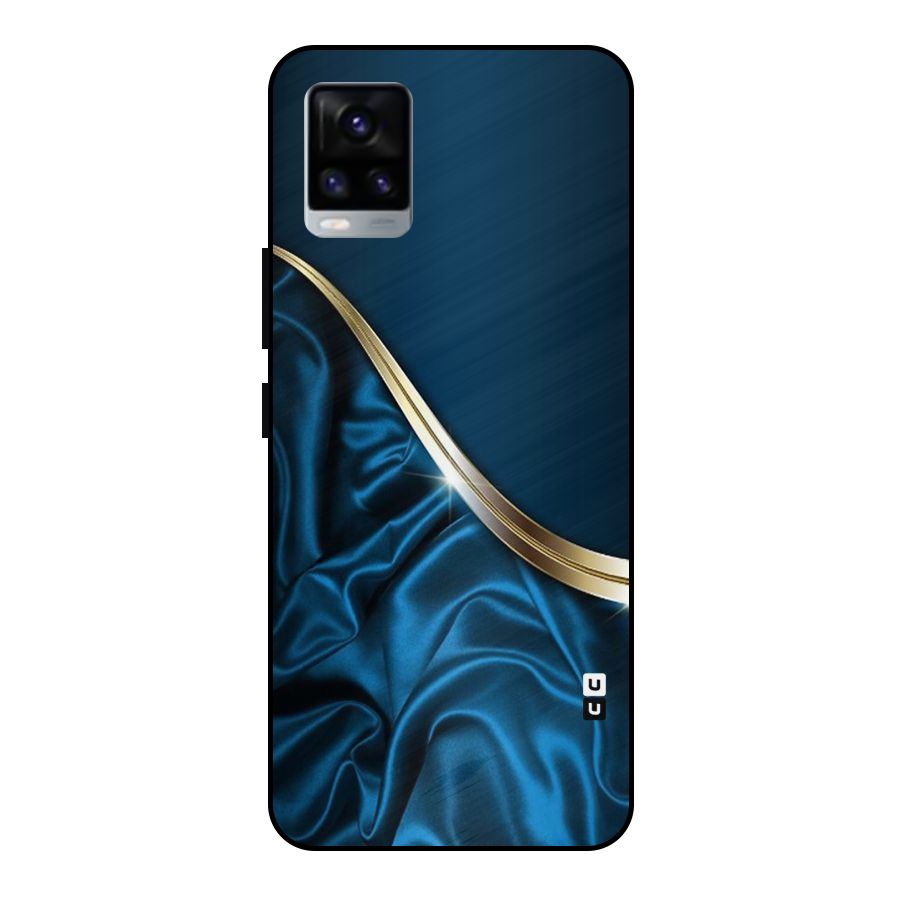 Blue Smooth Flow Metal Back Case for Vivo V20 2021