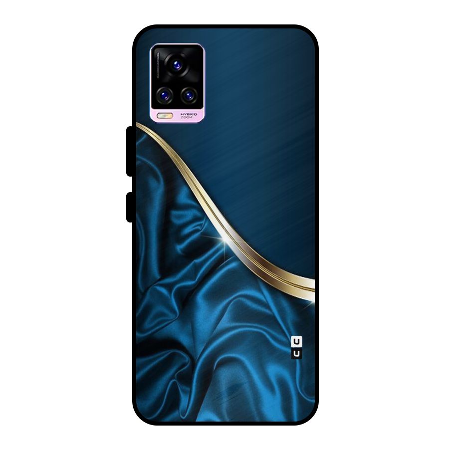Blue Smooth Flow Metal Back Case for Vivo V20 Pro