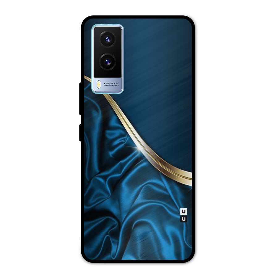 Blue Smooth Flow Metal Back Case for Vivo V21e 5G