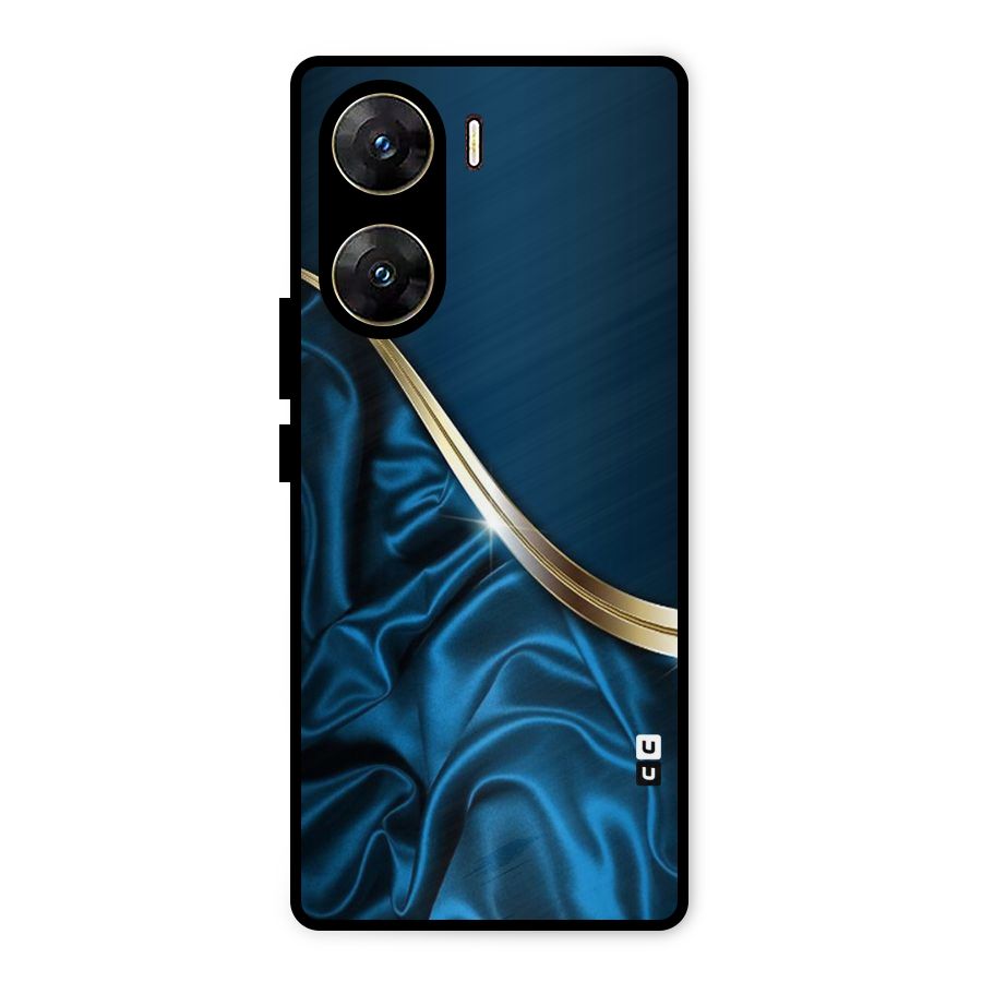 Blue Smooth Flow Metal Back Case for Vivo V29e