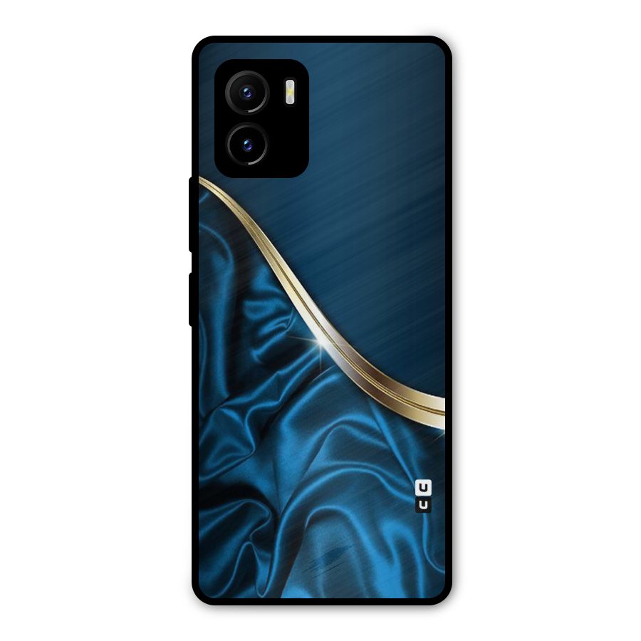 Blue Smooth Flow Metal Back Case for Vivo Y15s