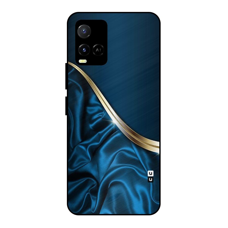 Blue Smooth Flow Metal Back Case for Vivo Y21A