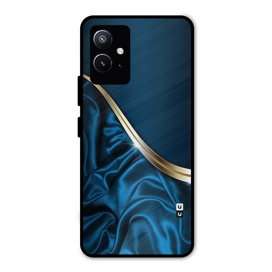 Blue Smooth Flow Metal Back Case for Vivo Y75 5G