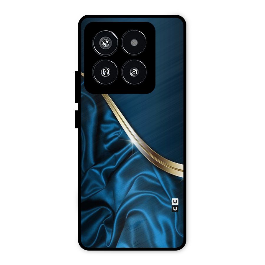 Blue Smooth Flow Metal Back Case for Xiaomi 14 Pro
