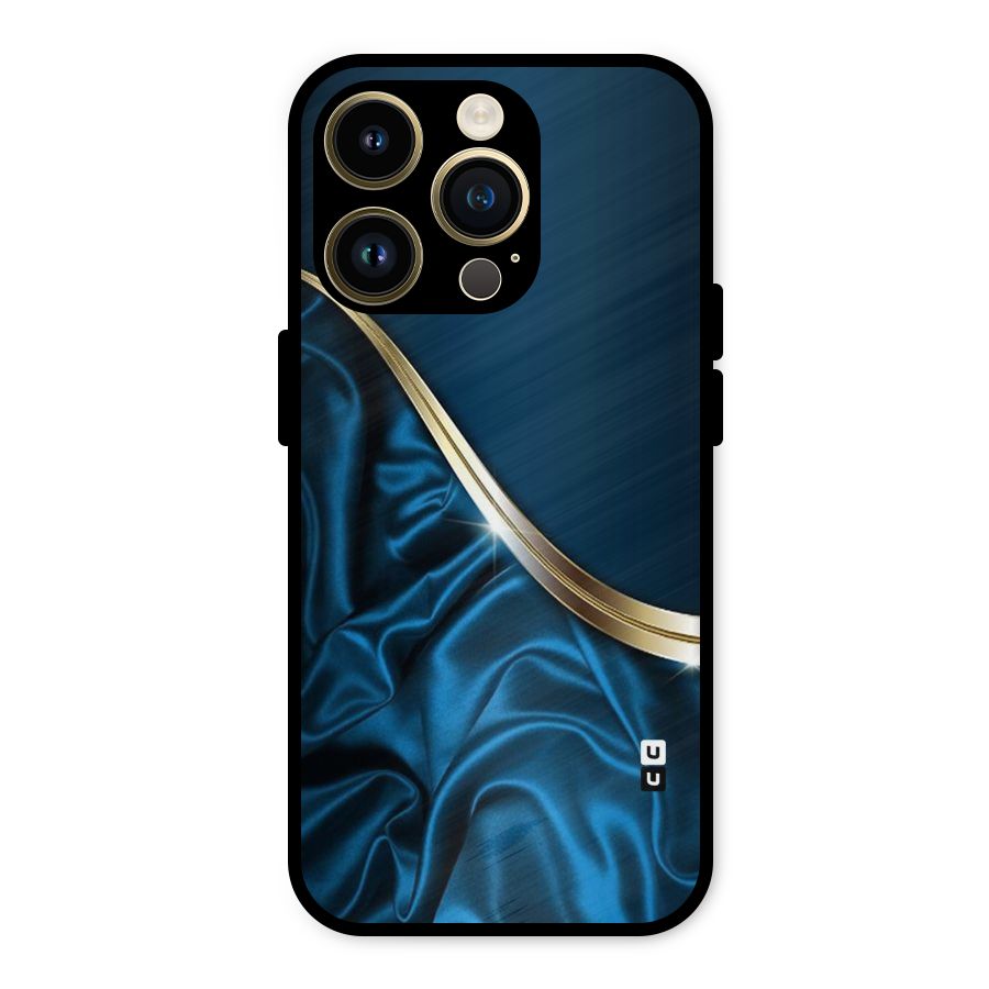 Blue Smooth Flow Metal Back Case for iPhone 14 Pro