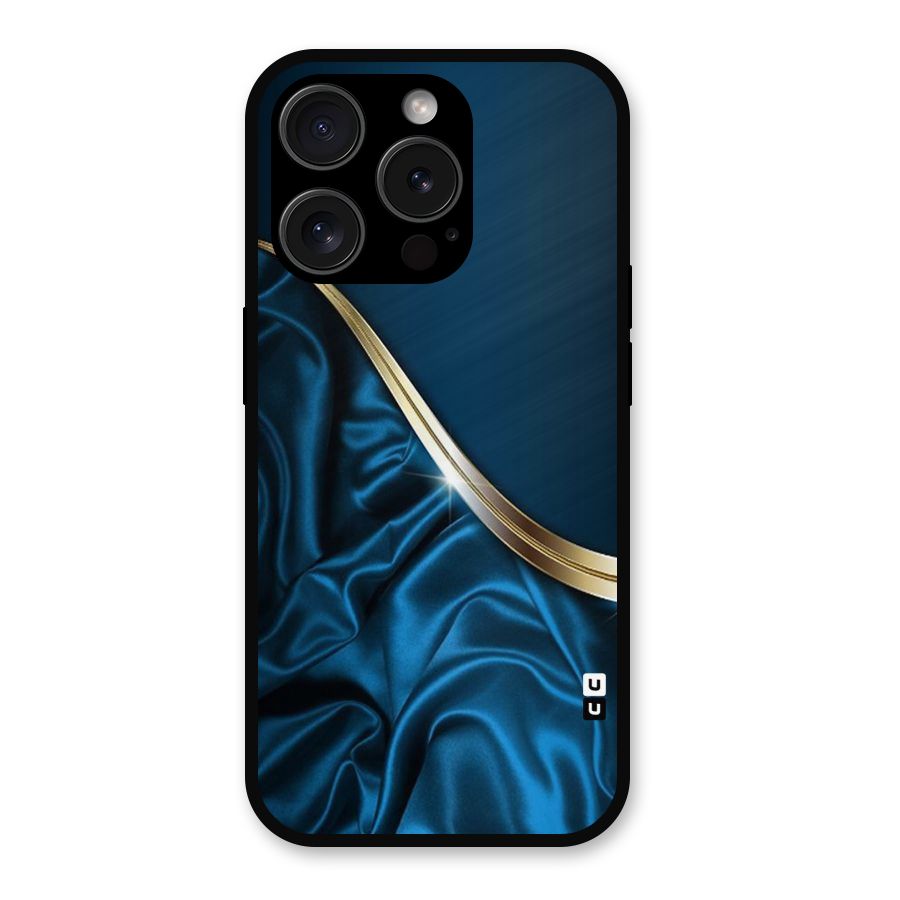 Blue Smooth Flow Metal Back Case for iPhone 15 Pro