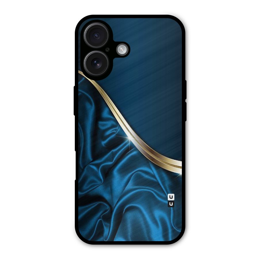 Blue Smooth Flow Metal Back Case for iPhone 16