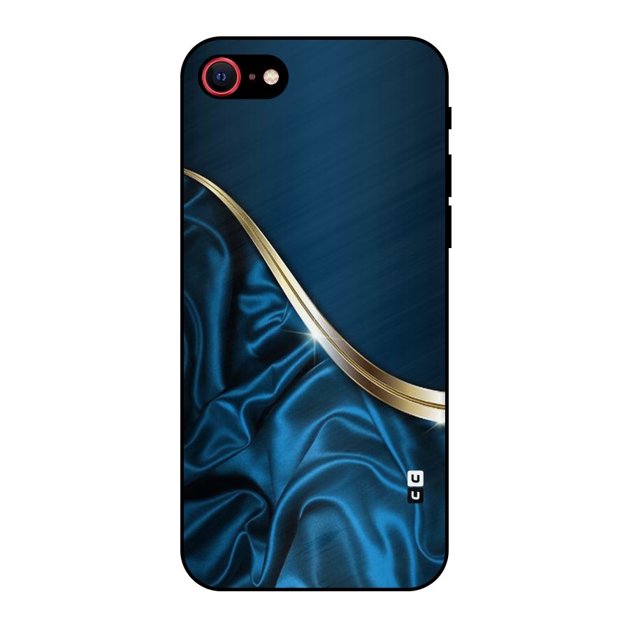 Blue Smooth Flow Metal Back Case for iPhone SE 2022