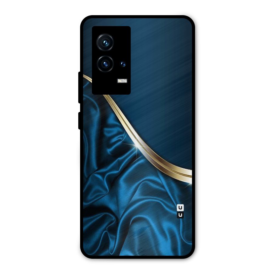 Blue Smooth Flow Metal Back Case for iQOO 9 5G