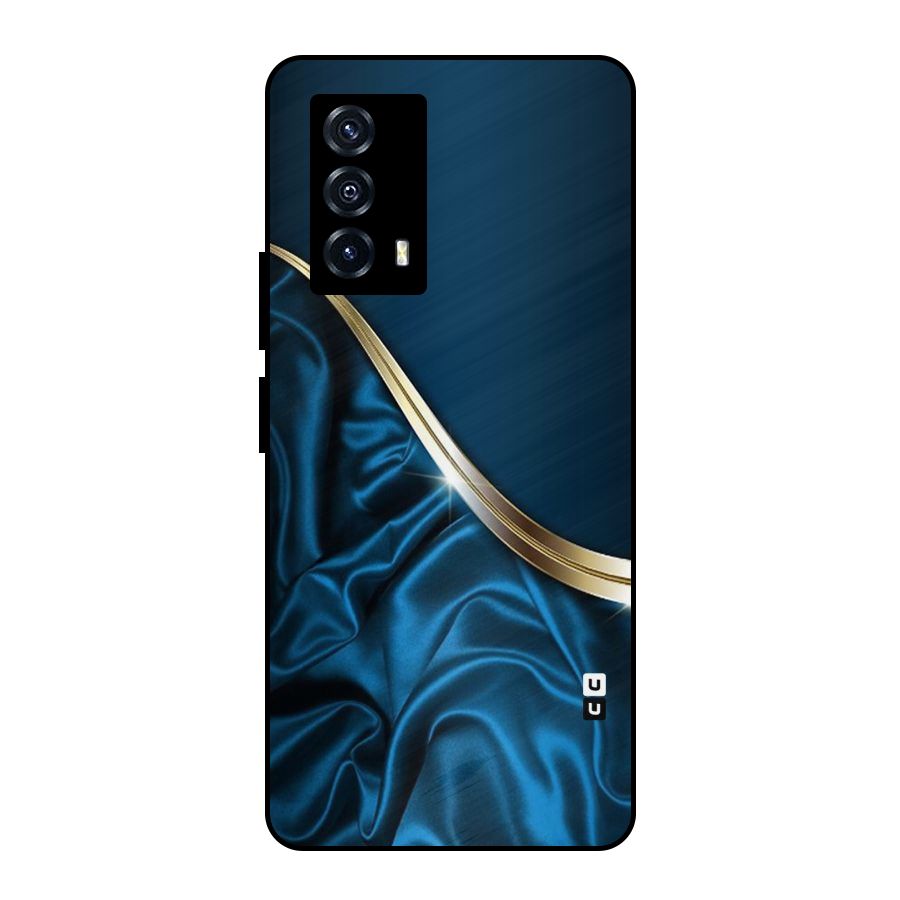 Blue Smooth Flow Metal Back Case for iQOO Z5