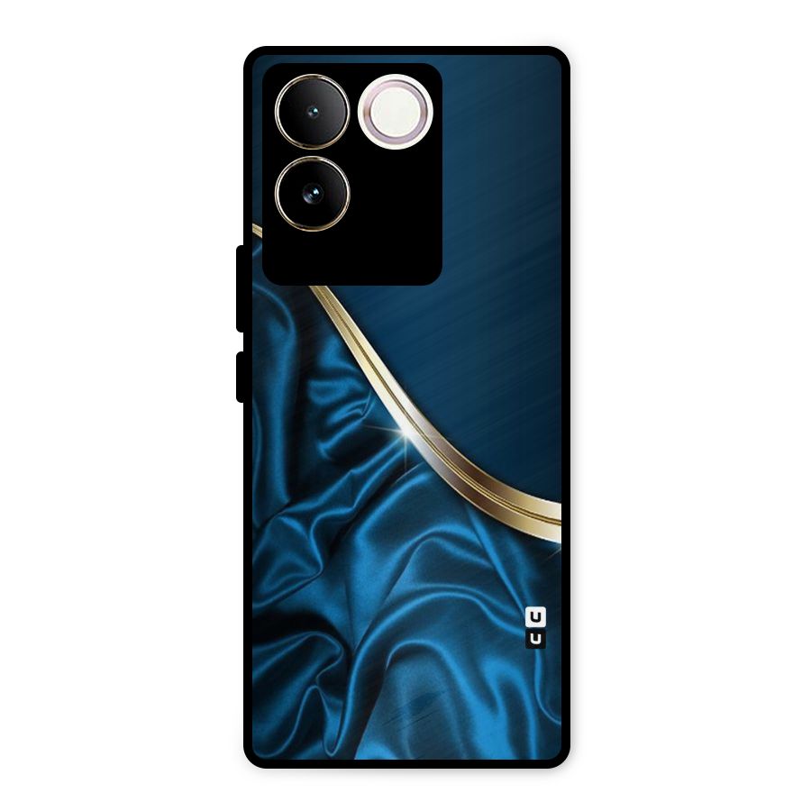 Blue Smooth Flow Metal Back Case for iQOO Z7 Pro