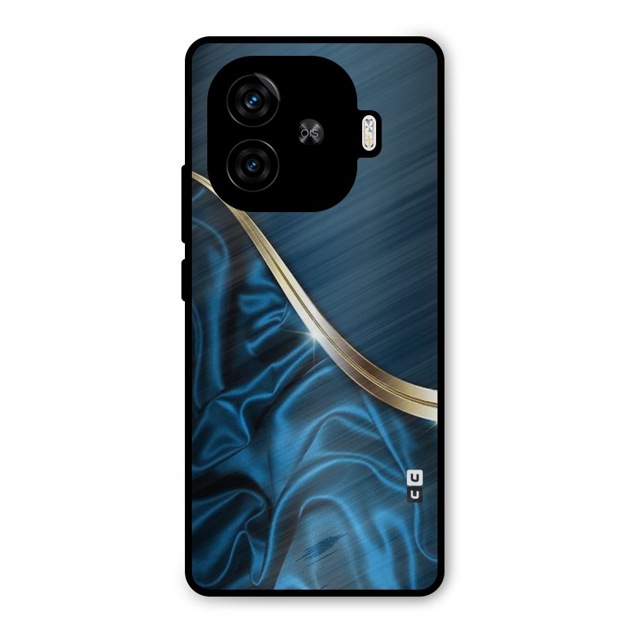 Blue Smooth Flow Metal Back Case for iQOO Z9 Turbo