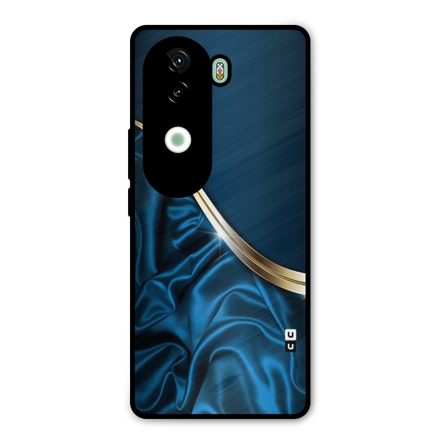 Blue Smooth Flow Metal Back Case for iQOO Z9s