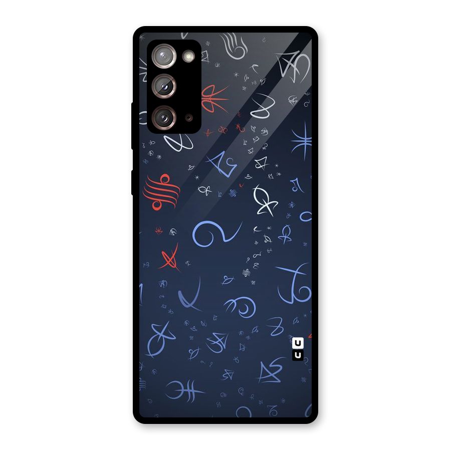 Blue Symbols Glass Back Case for Galaxy Note 20