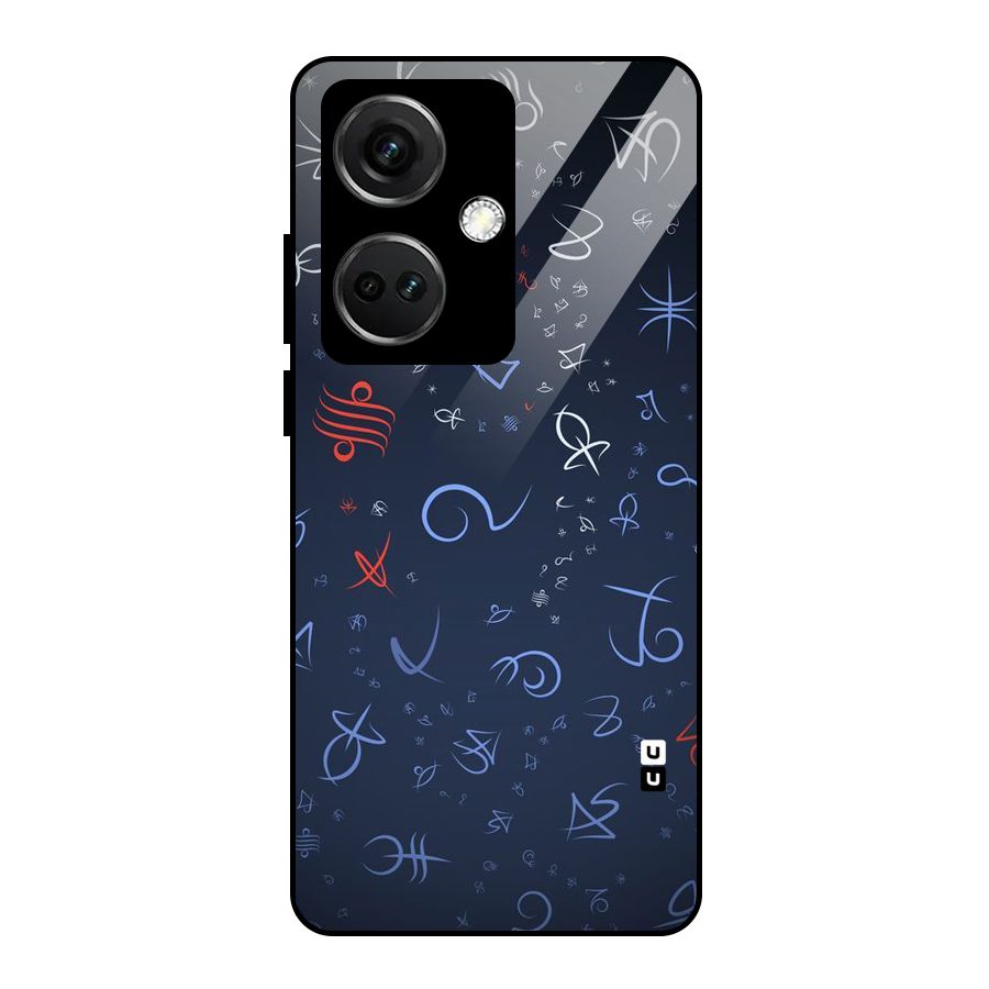 Blue Symbols Glass Back Case for OnePlus Nord CE 3 5G
