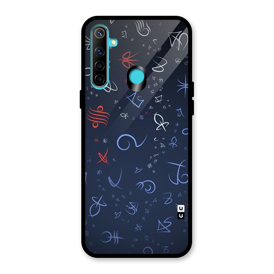 Blue Symbols Glass Back Case for Realme 5