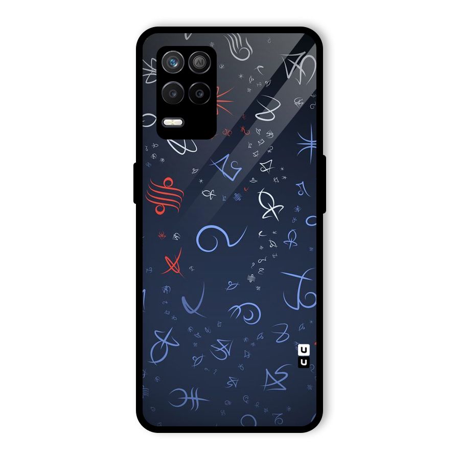 Blue Symbols Glass Back Case for Realme 8s 5G