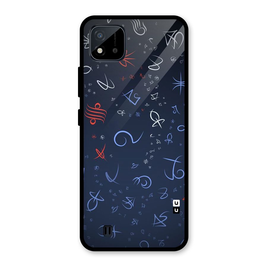 Blue Symbols Glass Back Case for Realme C11 2021