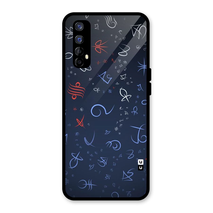 Blue Symbols Glass Back Case for Realme Narzo 20 Pro